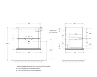Тумба подвесная под раковину с двумя выдвижными ящиками TIFFANY 60x46x55 Bianco opaco 54945 CEZARES