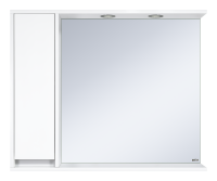 Алиса -100 Зеркало белое с 1 шкафчиком левое