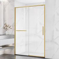 Душевая дверь Slim Soft VDS-1SS140CLG 1400x2000 цвет брашированное золото стекло прозрачное Vincea