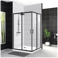 Душевой уголок прямоугольный UNO-195-AH-2-120/90-P-NERO 1200x900x1950 BelBagno