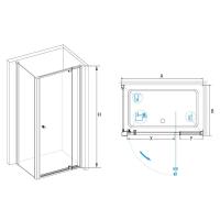 Душевой уголок RGW PA-44B (PA-02B + Z-050-1B) прямоугольный   80* 90*185 41084489-014 профиль Чёрный стекло Прозрачное 6 мм RGW