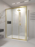 Душевой угол раздвижной 1200х1000x2000 цвет профиля Золото брашинг стекло прозрачное PR3/L-SP-120100-01-G-C4 Premium Veconi