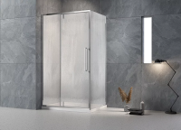 Душевой угол раздвижной прямоугольный RV034R-12070-06-C7 1200х700х1950 Цвет профиля Хром Стекло Дождь Veconi