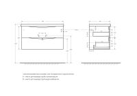 База под раковину подвесная с двумя выкатными ящиками MARINO-900-2C-SO-RG-P BelBagno