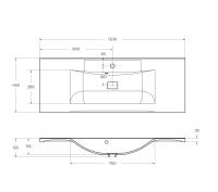 Раковина из искусственного мрамора BB1200/450-LV-MR-PR BelBagno