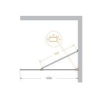 Душевая перегородка.   LIBERTA-L-1-TB-105-C-Cr 1050х1950 Cezares