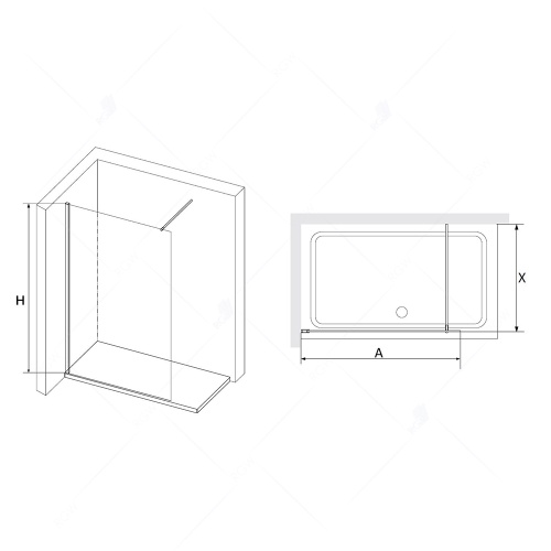 Перегородка для душа RGW WA-010W  70*195 351001007-15 профиль Белый стекло Прозрачное 8 мм RGW