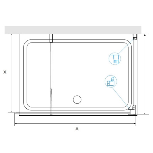 Душевой уголок RGW WA-005-1B (WA-002B+Z-060-2B) прямоугольный  110*100*195 351005110-14 профиль Чёрный стекло Прозрачное 6 мм RGW