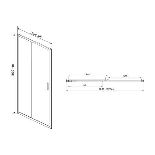 Душевая дверь Garda VDS-1G130CL 1300х1900 цвет хром стекло прозрачное Vincea