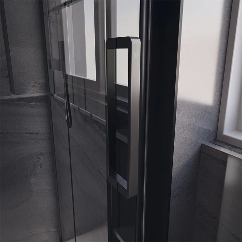 Душевая дверь раздвижная 1500x2000 цвет Черный матовый стекло Прозрачное PTD40-B-150-01-C4 VECONI