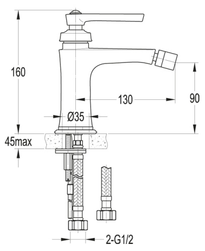 Смеситель для биде LIBERTY-F-BS-01-W0 CEZARES