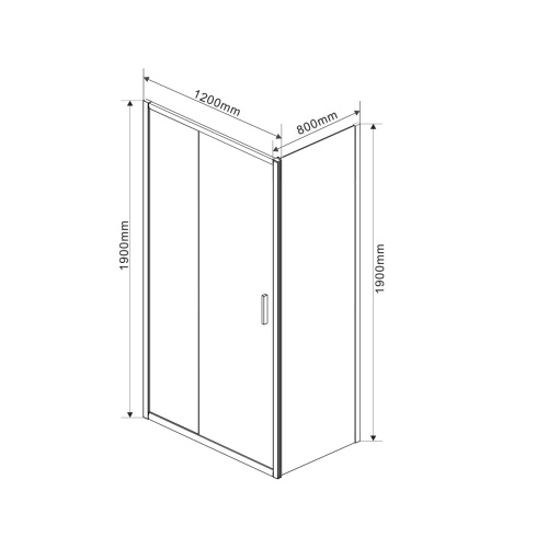 Душевой уголок, прямоугольный Garda VSR-1G8012CL 1200х800х1900 цвет хром стекло прозрачное Vincea