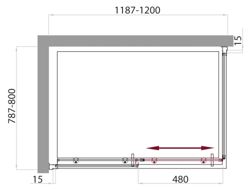 Душевой уголок прямоугольный  1200x800x1850 UNO-AH-1-120/80-M-Cr BELBAGNO