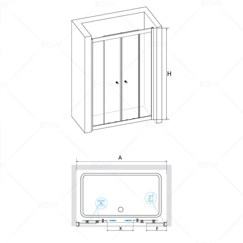 Душевая дверь RGW CL-10 (126-131)*185 04091013-11 профиль Хром стекло Прозрачное 5 мм RGW