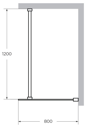 Душевая перегородка LIBERTA-L-1-80-120-GR-Cr 800х1950 Cezares
