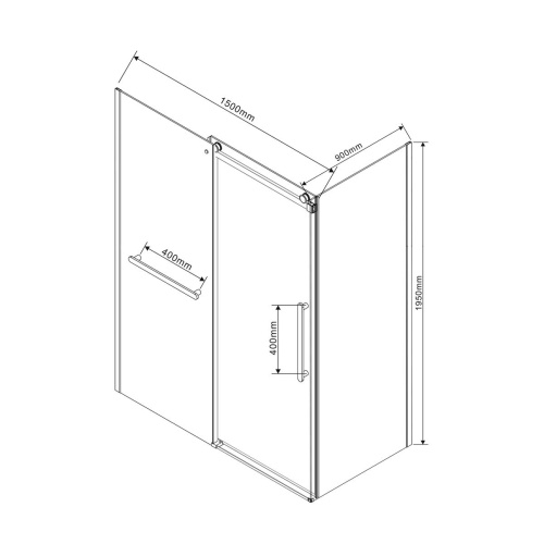 Душевой уголок прямоугольный Como Soft VSR-1CS9015CL 1500x900x1950 цвет хром стекло прозрачное Vincea