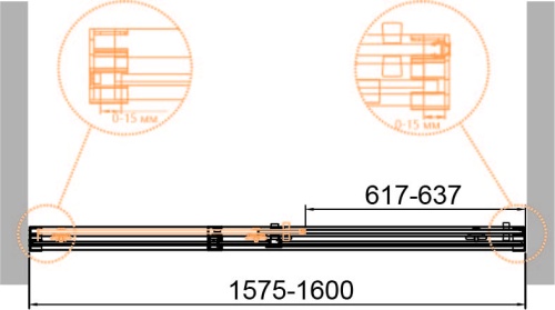 Дверь в проём DUET SOFT-M-BF-1-160-C-Cr 1600x1950 Cezares