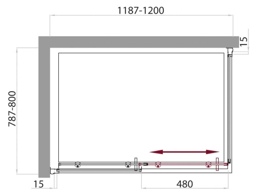 Душевой уголок прямоугольный UNO-AH-1-120/80-C-Cr 1200x800x1850 BelBagno