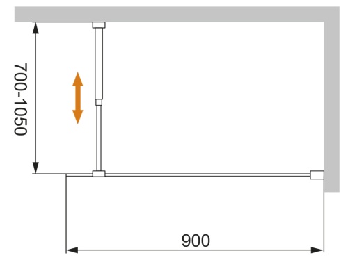 Душевая перегородка LIBERTA-L-1-90-BR-Cr 900х1950 Cezares