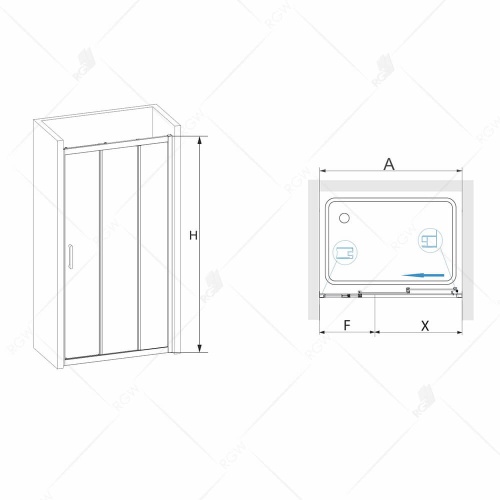 Душевая дверь RGW PA-13 160*195 06081316-11 профиль Хром стекло Прозрачное 5 мм RGW