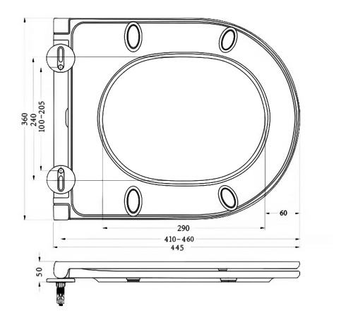 Сиденье с металлическими креплениями, быстросъемное, системой Soft close BB902SC  BB902SC BELBAGNO