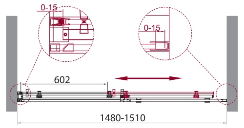 Дверь в проём с одной раздвижной створкой ACQUA-BF-1-150-C-NERO 1500x1950 BelBagno