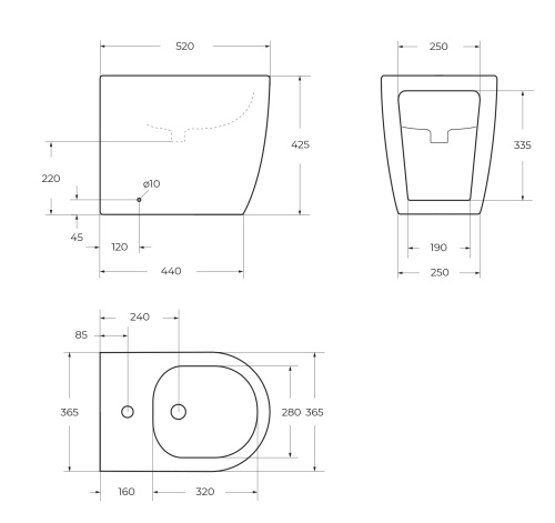 Биде напольное MARINO BB105B BELBAGNO