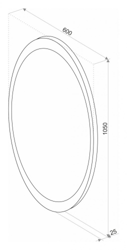 Зеркало с подсветкой и функцией антизапотевания ART&MAX OVALE AM-Ova-600-1050-DS-F-H ART&MAX