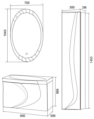 Зеркало Mirage 70*105 Light, с подогревом