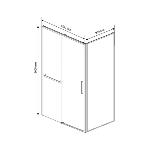 Душевой уголок квадратный/прямоугольный VSR-1SS9015CLG 1400x9000x2000 профиль брашированное золото стекло  прозрачное Vincea