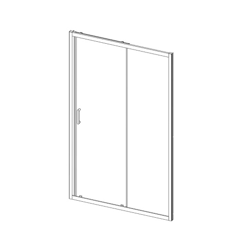 Душевая дверь Alpha VDS-3AL130MT, 1300, хром, стекло текстурное, , шт Vincea