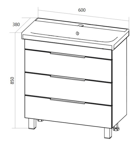 Тумба Gaula 60Н 3я White У92515 1МАРКА