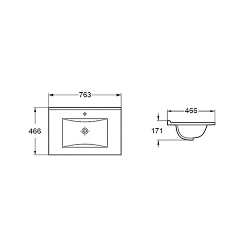 Керамическая раковина Mia  VBS-13975MA 763х466х171 цвет антрацит матовый Vincea