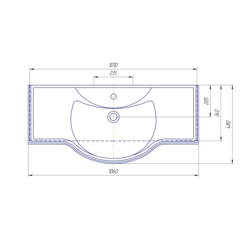 Opadiris Раковина Kirovit классик 105 фаянс 4640021060926 1060/225/480