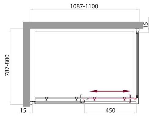 Душевой уголок прямоугольный UNO-AH-1-110/80-P-Cr 1100x800x1850 BelBagno