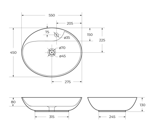 Раковина накладная керамическая   BB1370 BELBAGNO