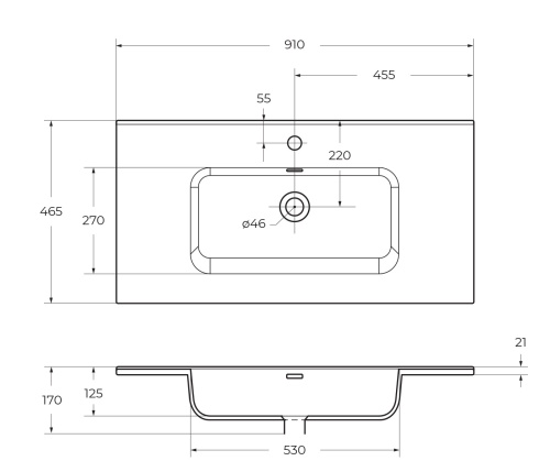 Керамическая раковина 910х460 мм BB900ETL   BelBagno