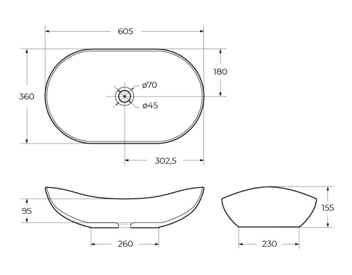 Раковина накладная керамическая, чёрная матовая  BB1404-H301 BELBAGNO