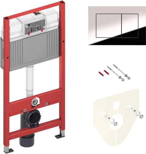 Инсталляция TECEbase 2.0 для установки подвесного унитаза с панелью смыва now хром глянцевый 9400412 TECE