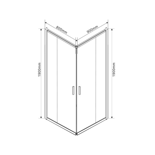 Душевой уголок квадратный/прямоугольный VSS-1G8090CLG 900х800х1900 профиль брашированное золото стекло  прозрачное Vincea