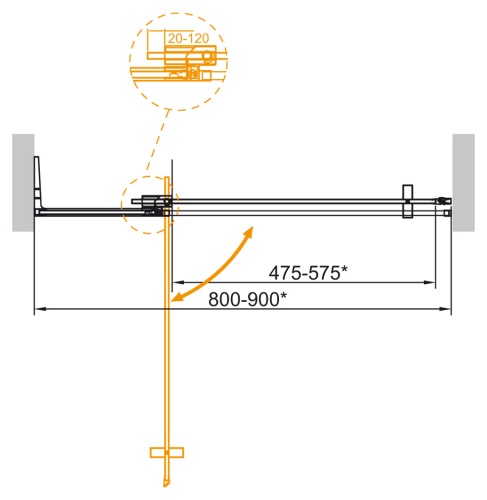 Дверь в проём SLIDER-B-1-80/90-BR-NERO (800-900)x1950 Cezares