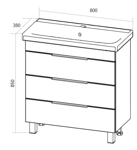 Тумба Gaula 80Н 3я White У92517 1МАРКА