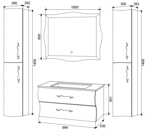 Зеркало Amethyst 80*100 Light, с подогревом У51944 AIMA Design