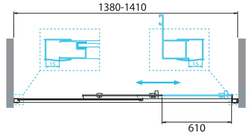 Дверь в проём  1400x1900 DUE-BF-1-140-C-Cr BELBAGNO