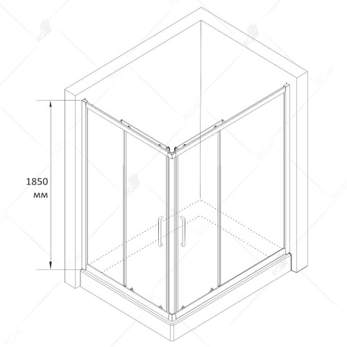 Душевой уголок RGW CL-44 прямоугольный  90*120*185 32094492-11 профиль Хром стекло Прозрачное 5 мм RGW