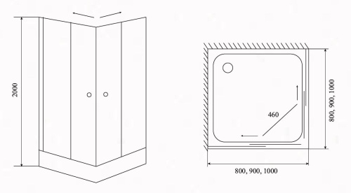 Timo душевой угол TL-1102 Romb Glass (100*100*200), TL-1102 R