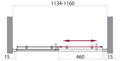 Дверь в проём 1150x1850 UNO-BF-1-115-P-Cr BELBAGNO