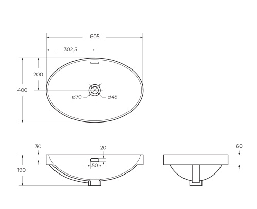 Раковина керамическая накладная  BB1004 BELBAGNO