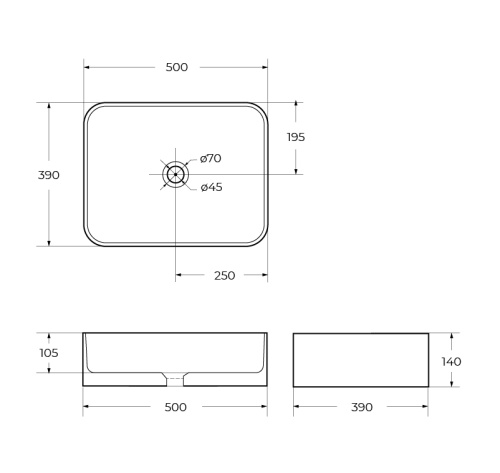 Раковина накладная керамическая   BB1304 BELBAGNO