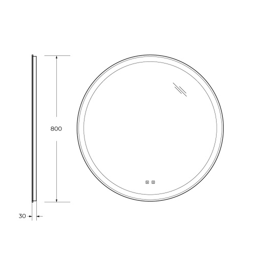 Зеркало со встроенной подсветкой и голосовым управлением, 12V, 220-240V SPC-RNG-800-LED-TCH-SND  BELBAGNO